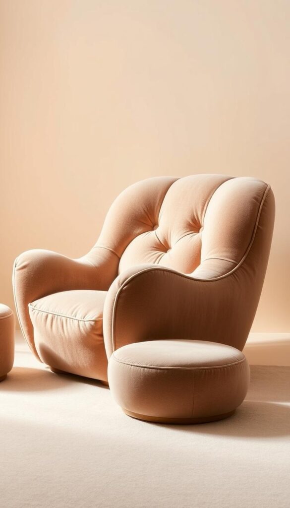cloud style armchair with ottoman