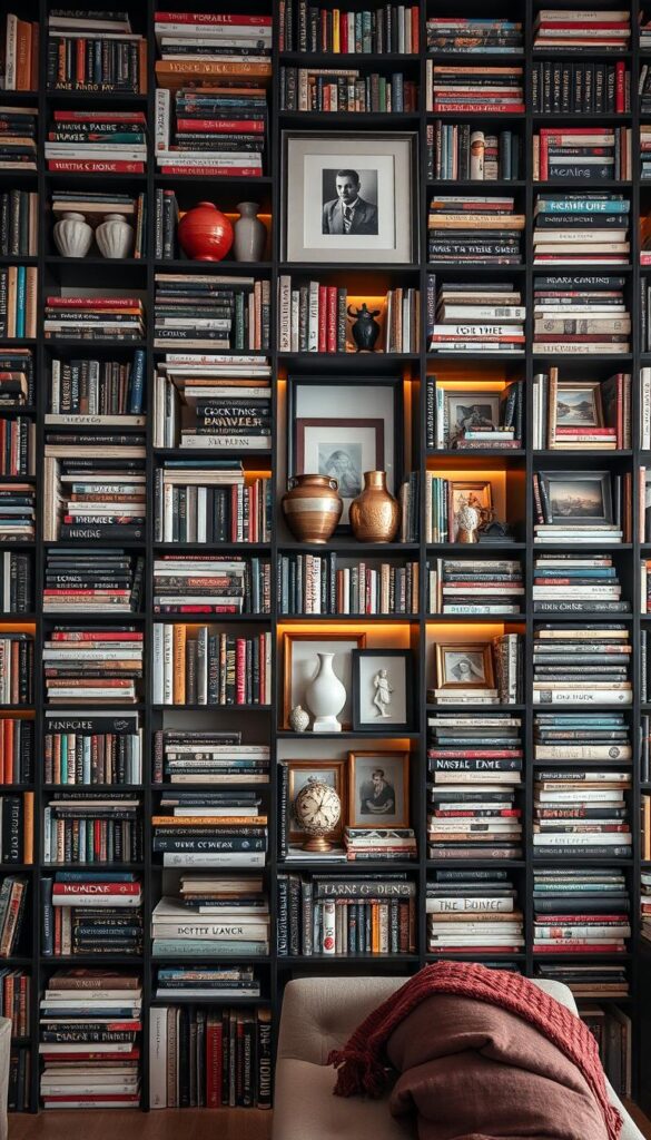 maximalist bookshelf design