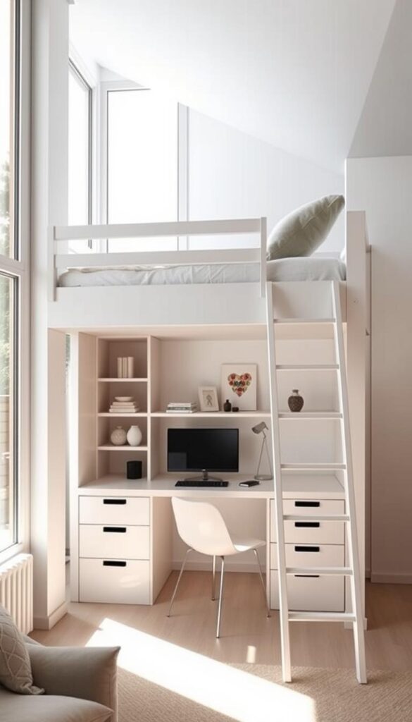 space-saving loft bed designs