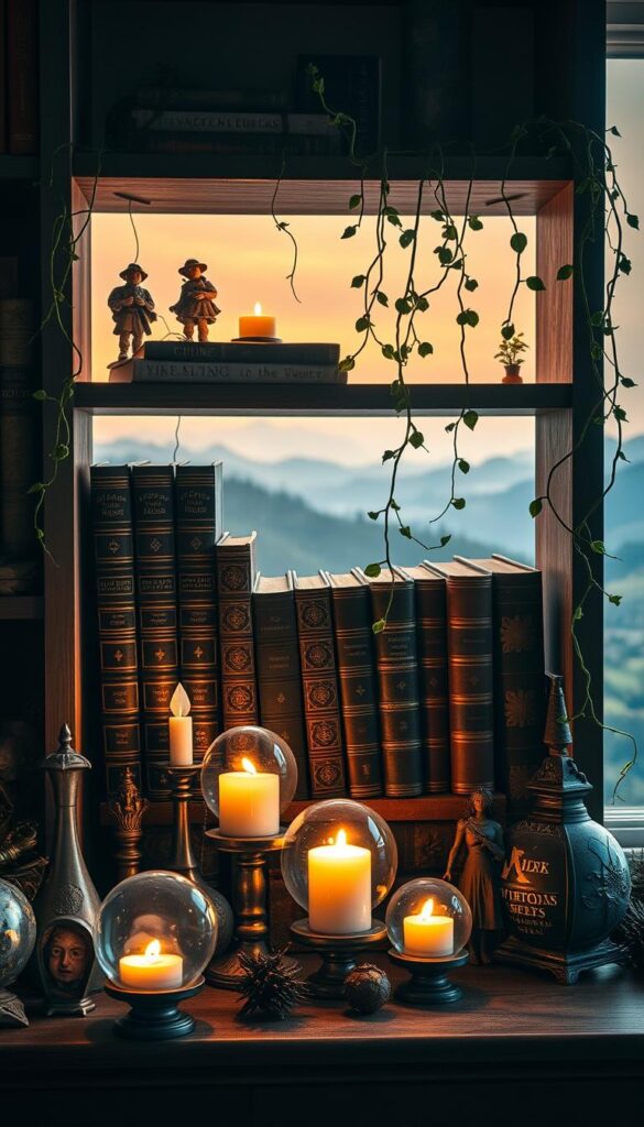 whimsical bookshelf decor