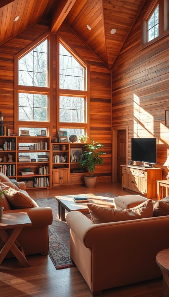 wooden living room elements